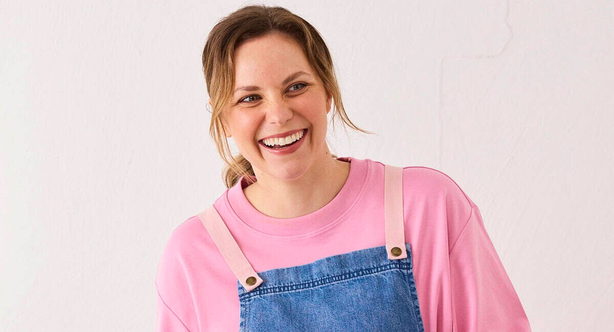 Jessica Holmes in her kitchen