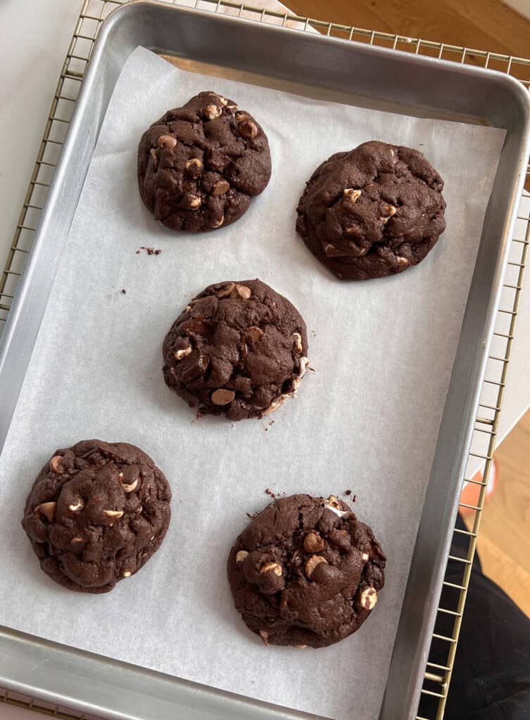 A pan of cookies in Jess's kitchen when she was recipe testing.