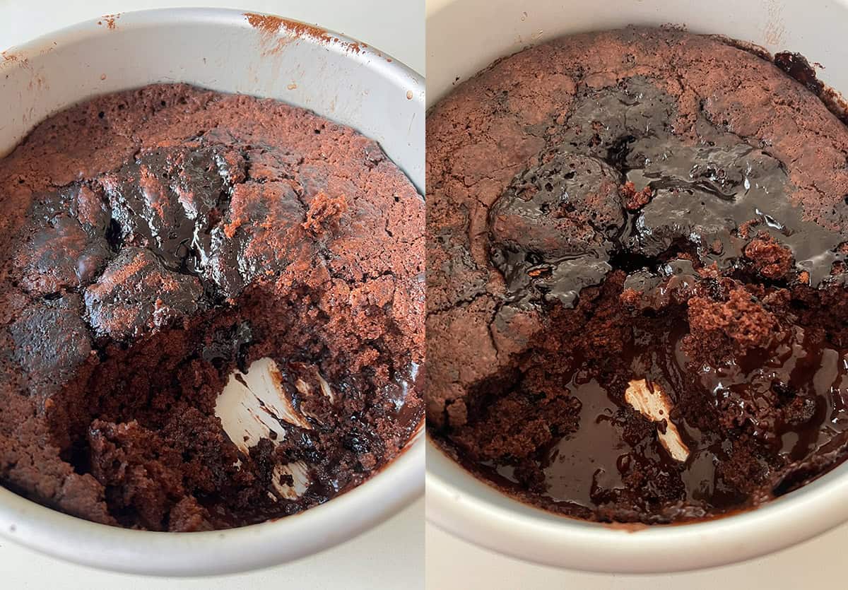 Different chocolate puddings showing Jessica Holmes' expert recipe testing process