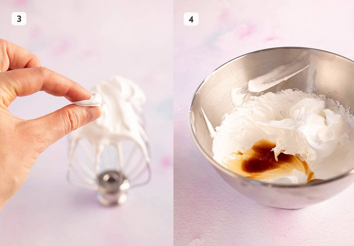 Step by step photos showing how to text if the sugar has completely dissolved using your fingers.