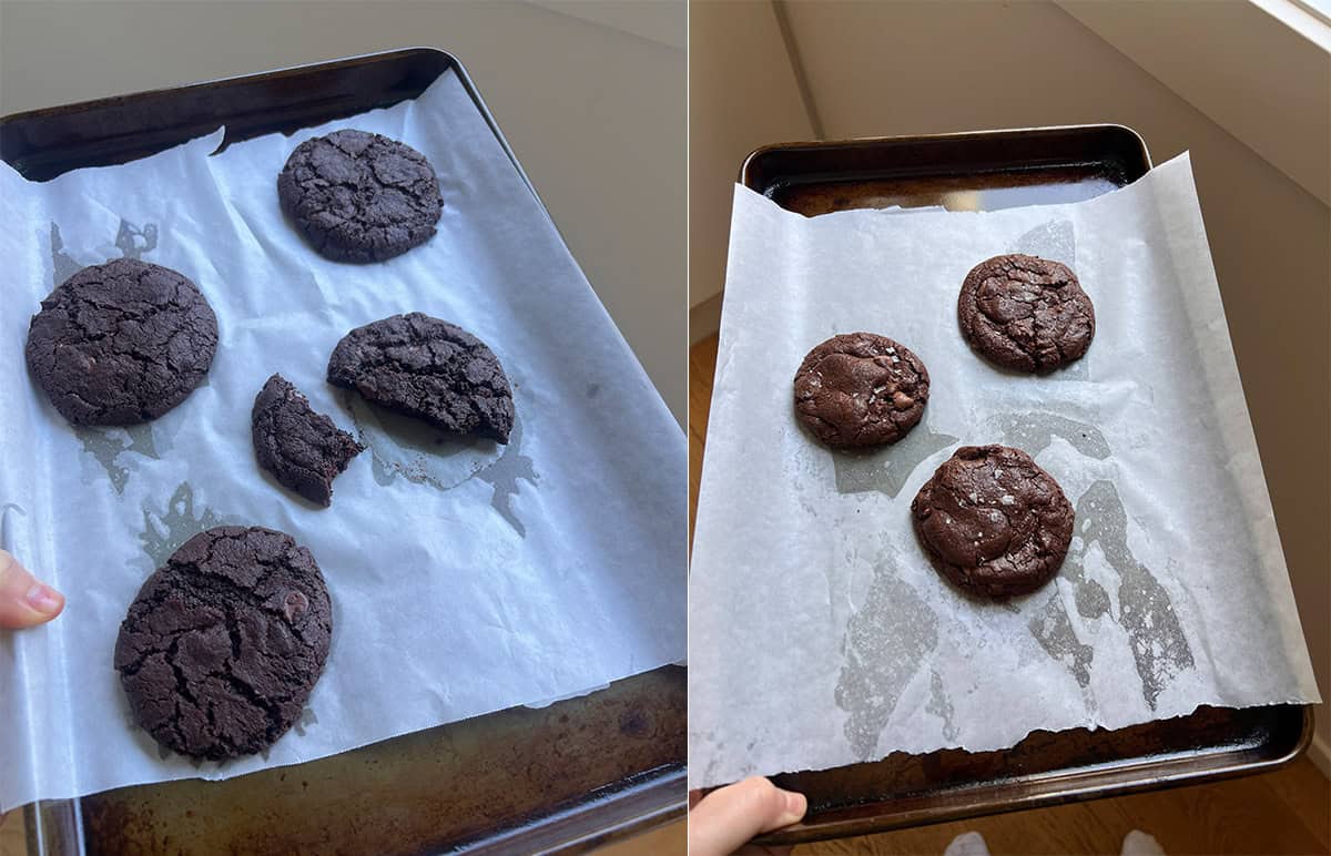 Jess's recipe testing cookies.