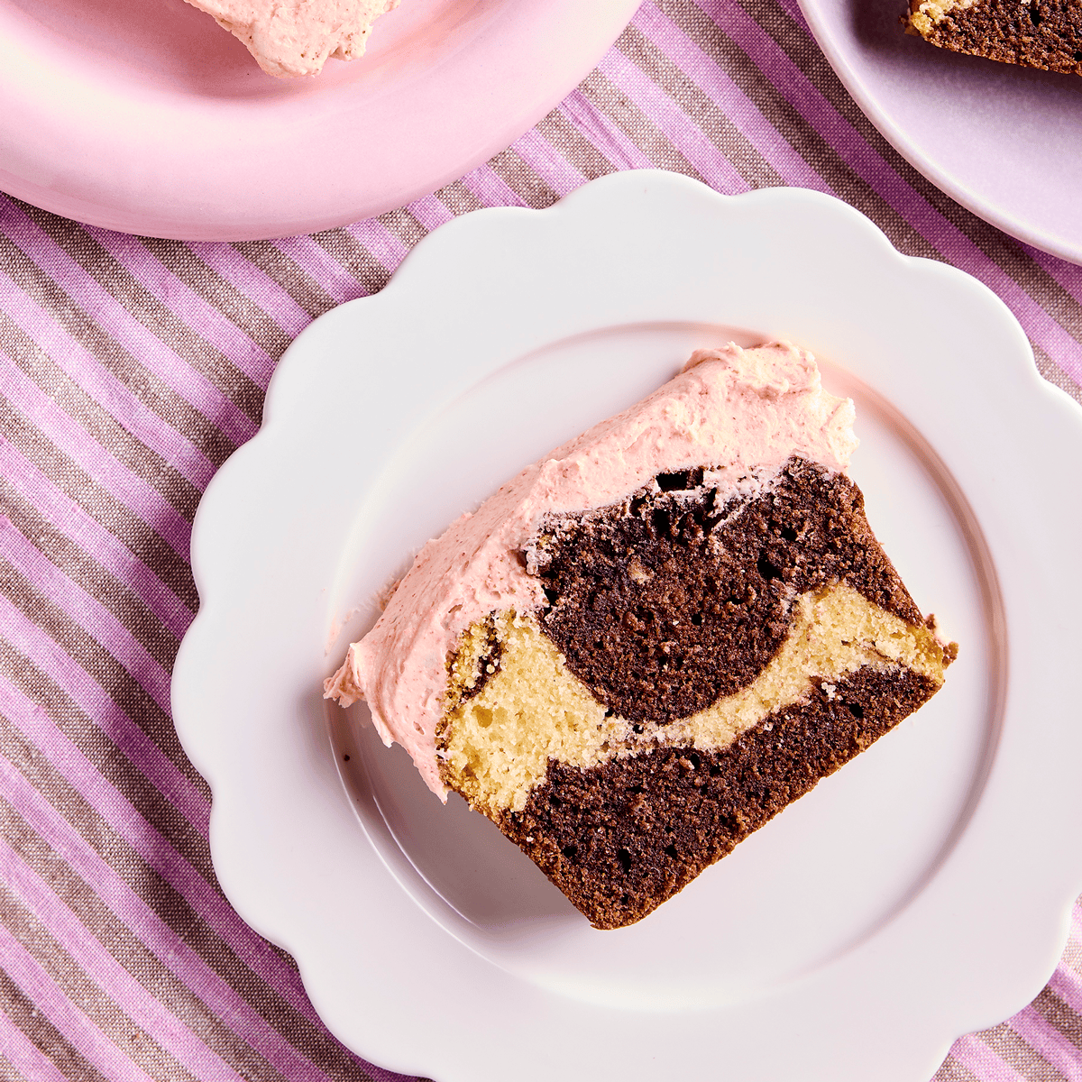 A gorgeous neapolitan loaf cake from Something Sweet cookbook.