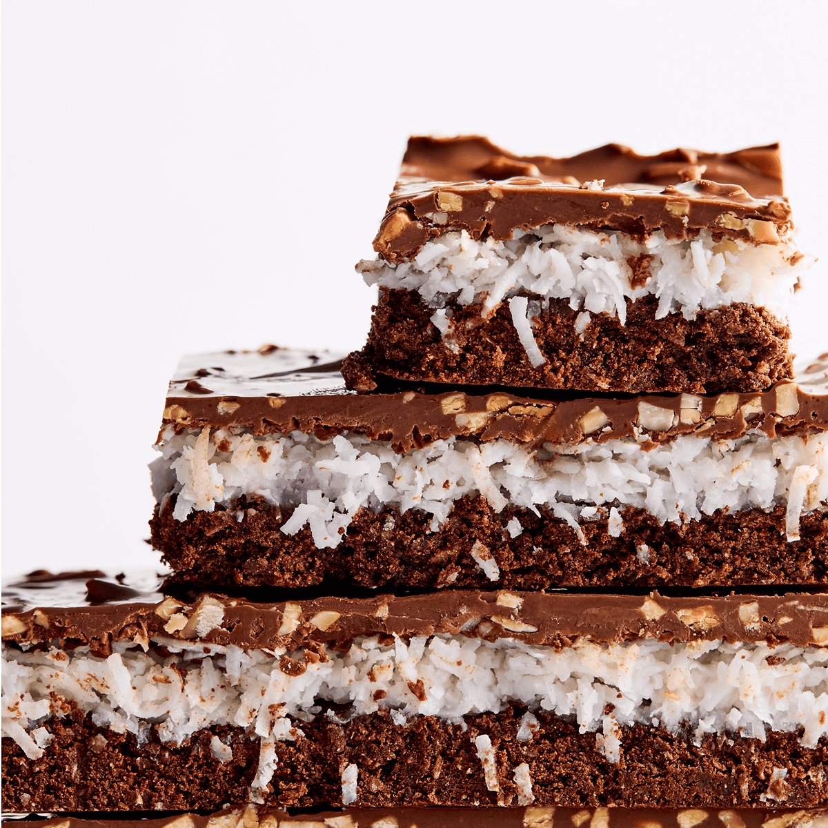 A stunning layered coconut and chocolate slice from Jessica Holmes