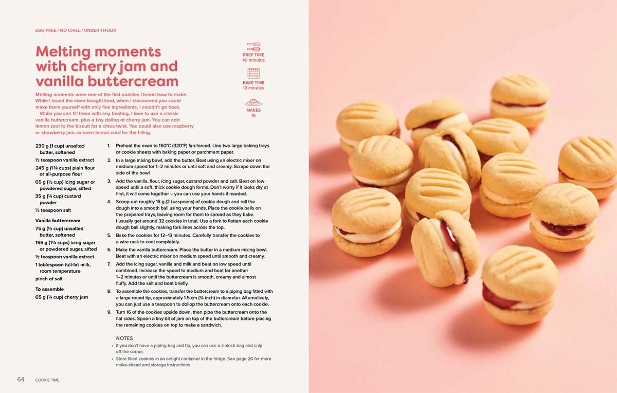 Jessica Holmes' Melting Moment recipe from her debut cookbook.