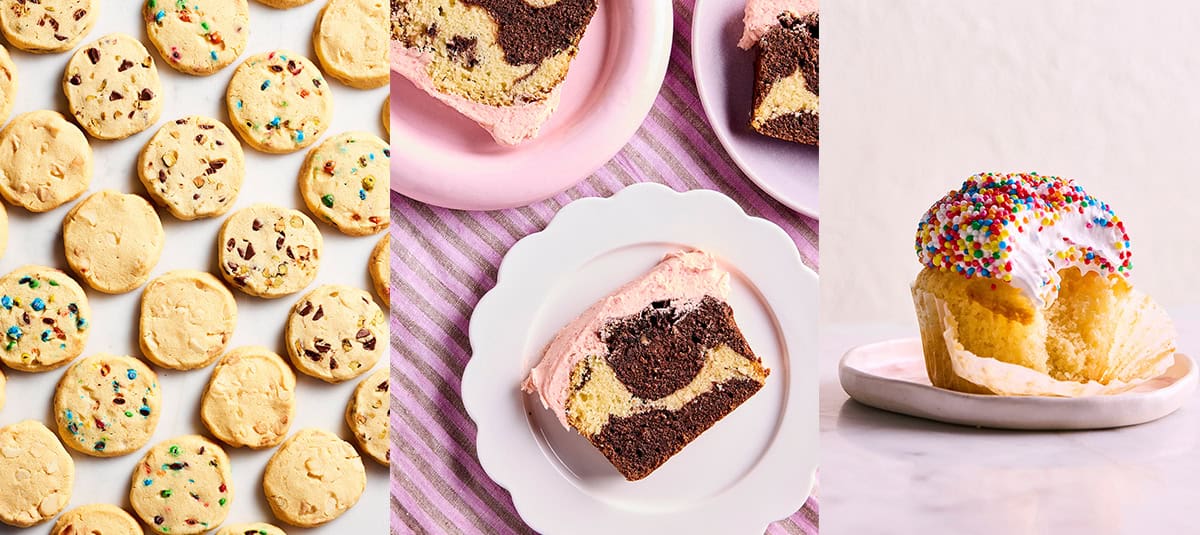 Beautiful cookies and cakes from Jessica Holmes's cookbook.